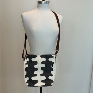 Maika Gray and White Recycled Cotton Crossbody Bag